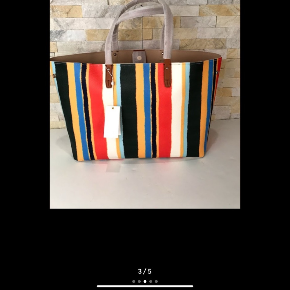Tory Burch Colorful Striped Tote